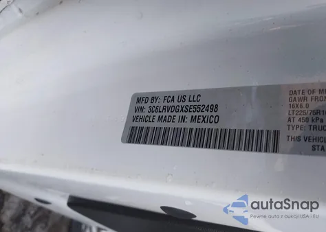 2025 Ram Promaster 2500 Tradesman High Roof 159 Wb W/Pass Seat z USA, uszkodzony, nr VIN 3C6LRVDGXSE552498